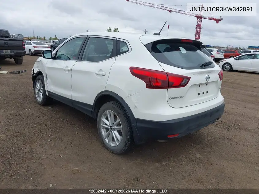 2019 Nissan Qashqai S/Sl/Sv VIN: JN1BJ1CR3KW342891 Lot: 12632442
