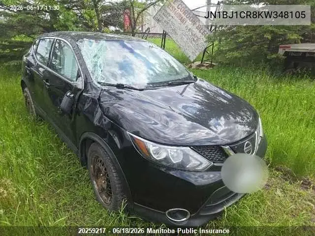 2019 Nissan Qashqai Sv VIN: JN1BJ1CR8KW348105 Lot: 20259217