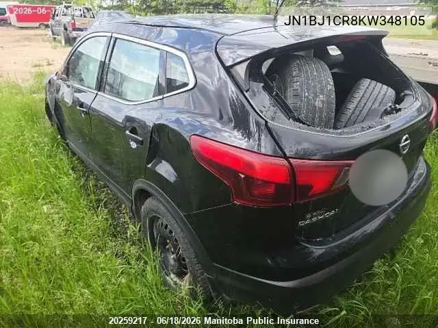 2019 Nissan Qashqai Sv VIN: JN1BJ1CR8KW348105 Lot: 20259217