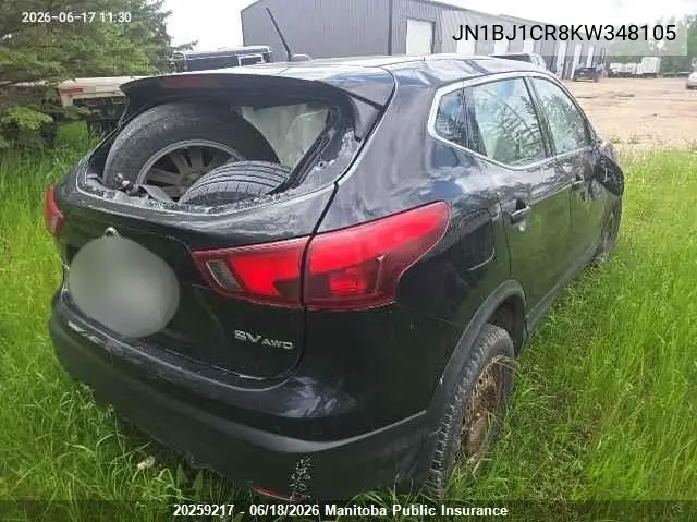 2019 Nissan Qashqai Sv VIN: JN1BJ1CR8KW348105 Lot: 20259217