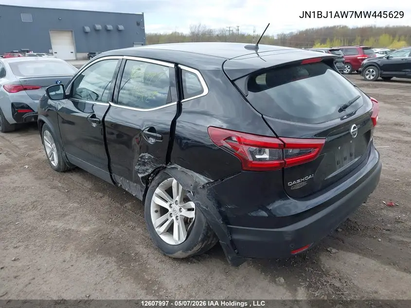 2021 Nissan Qashqai S VIN: JN1BJ1AW7MW445629 Lot: 12607997