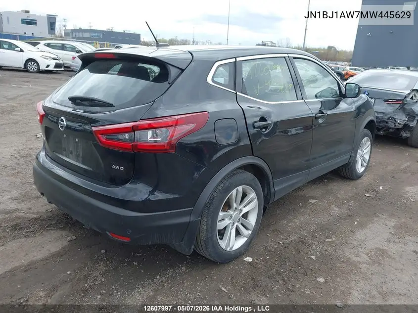 2021 Nissan Qashqai S VIN: JN1BJ1AW7MW445629 Lot: 12607997