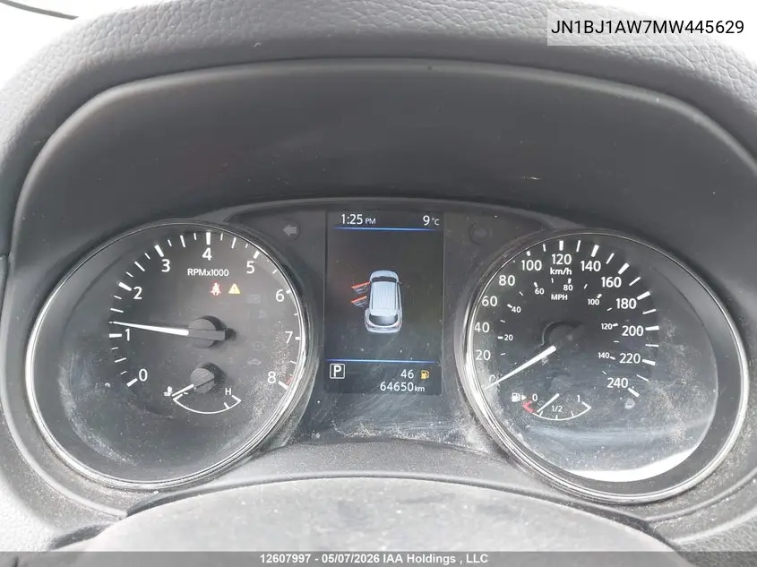 2021 Nissan Qashqai S VIN: JN1BJ1AW7MW445629 Lot: 12607997