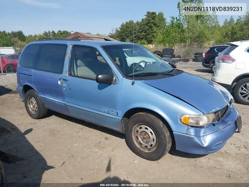 1997 Nissan Quest Gxe/Xe VIN: 4N2DN1118VD839231 Lot: 45152302