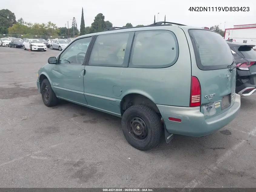 1997 Nissan Quest Gxe/Xe VIN: 4N2DN1119VD833423 Lot: 45312039