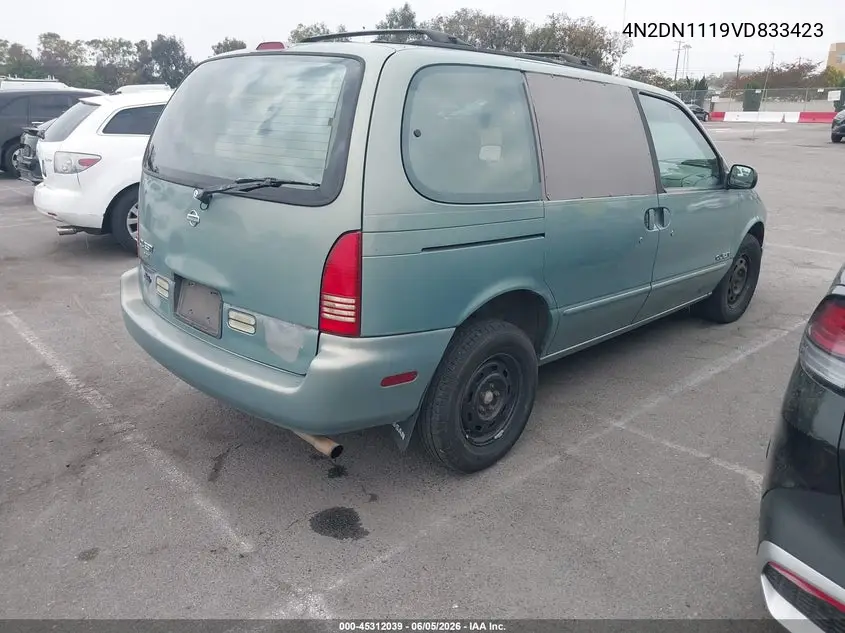 1997 Nissan Quest Gxe/Xe VIN: 4N2DN1119VD833423 Lot: 45312039