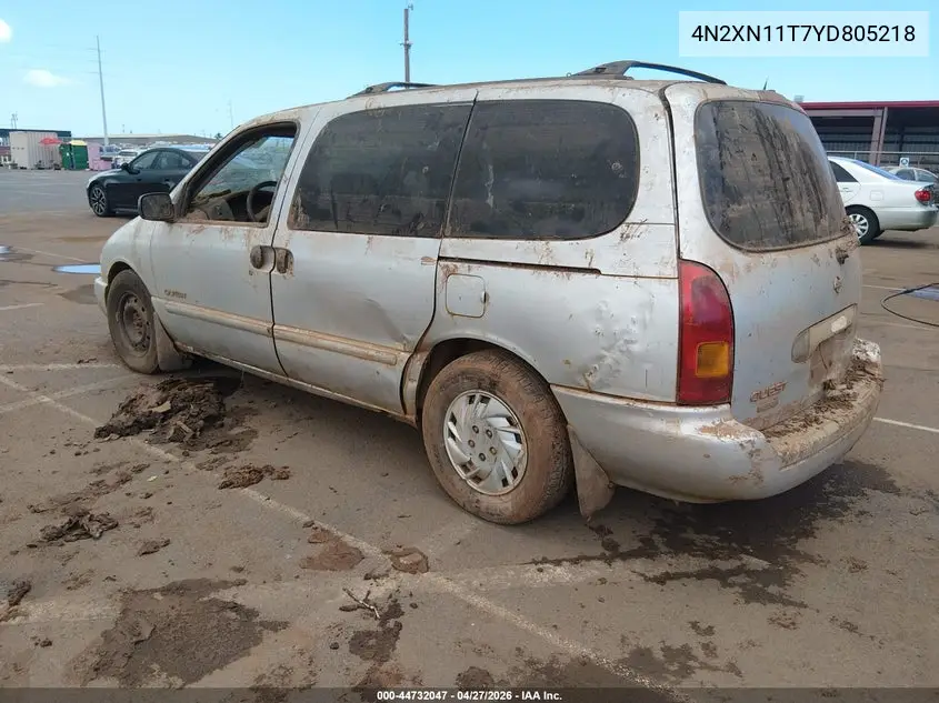 2000 Nissan Quest Gle/Gxe/Se-Cloth/Se-Leather VIN: 4N2XN11T7YD805218 Lot: 44732047