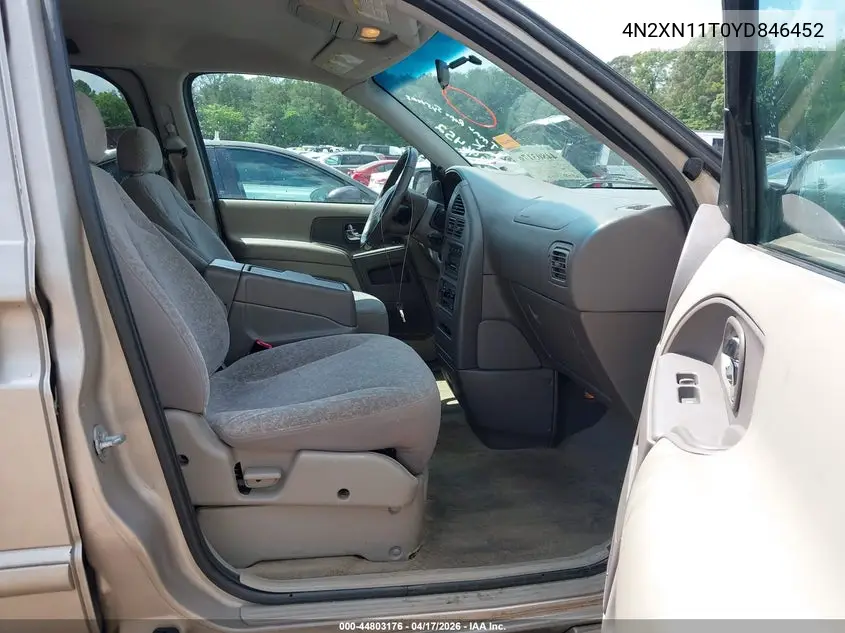 2000 Nissan Quest Gle/Gxe/Se-Cloth/Se-Leather VIN: 4N2XN11T0YD846452 Lot: 44803176