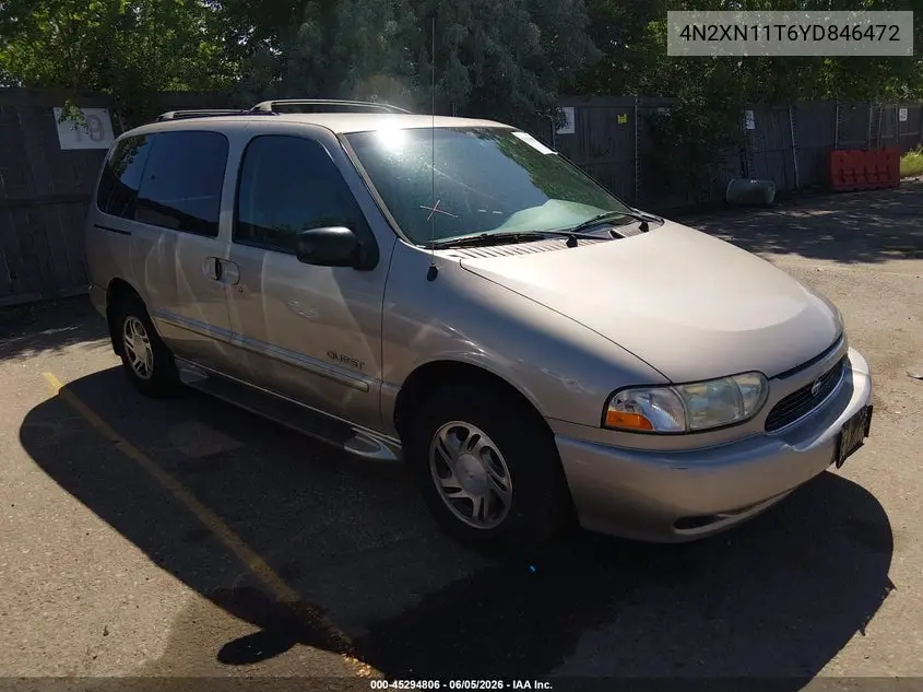 2000 Nissan Quest Gle/Gxe/Se-Cloth/Se-Leather VIN: 4N2XN11T6YD846472 Lot: 45294806