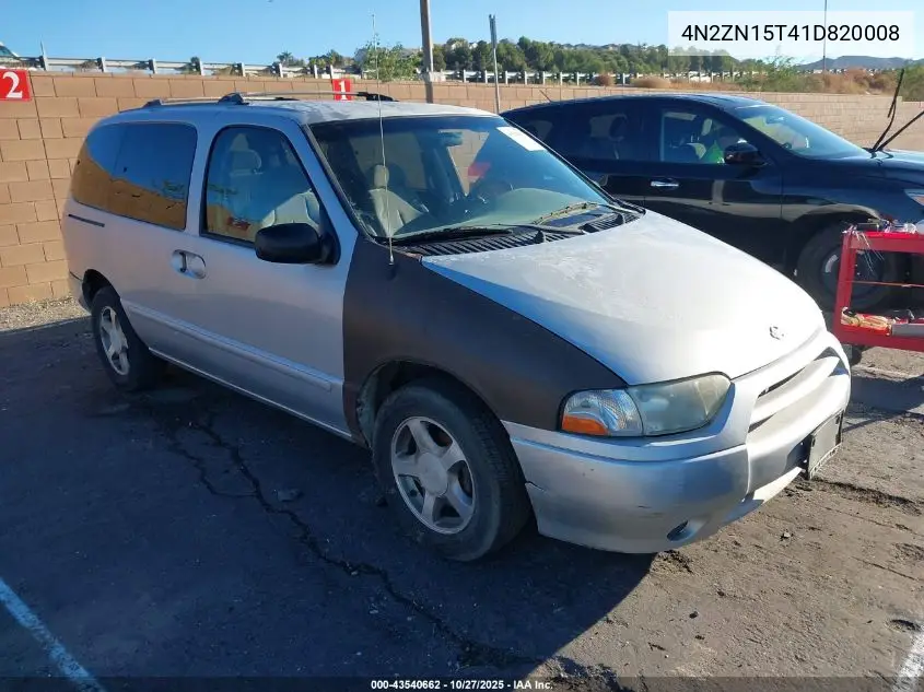 4N2ZN15T41D820008 2001 Nissan Quest Gxe
