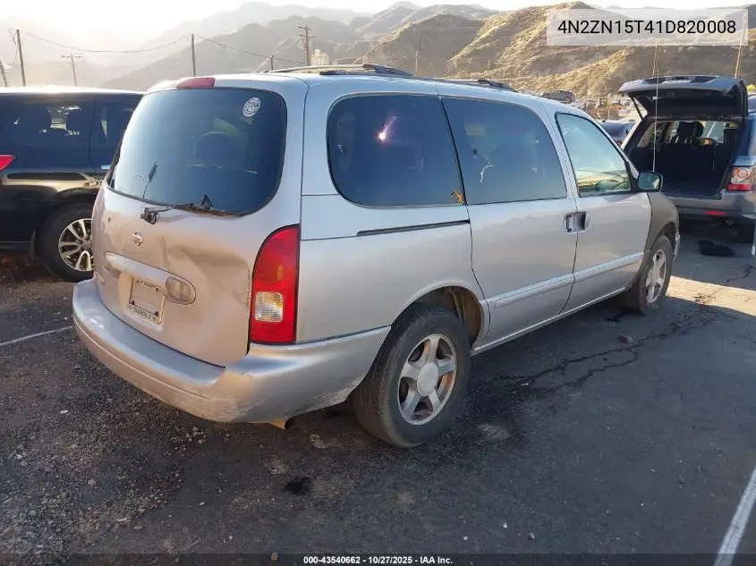 4N2ZN15T41D820008 2001 Nissan Quest Gxe