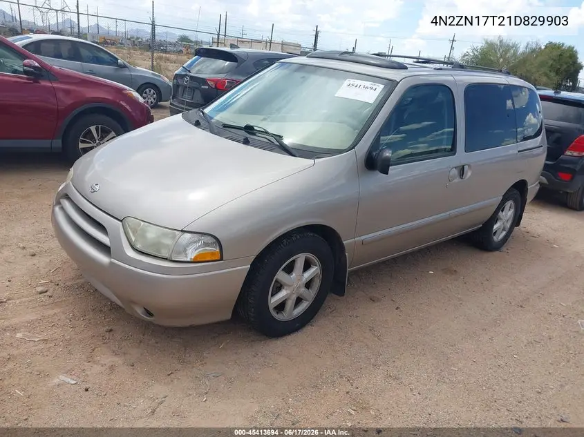 2001 Nissan Quest Gle VIN: 4N2ZN17T21D829903 Lot: 45413694