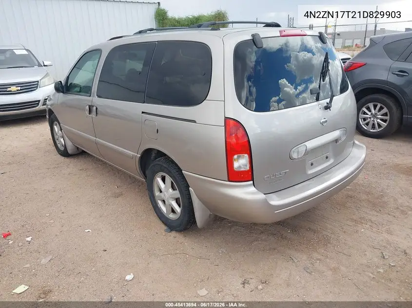 2001 Nissan Quest Gle VIN: 4N2ZN17T21D829903 Lot: 45413694