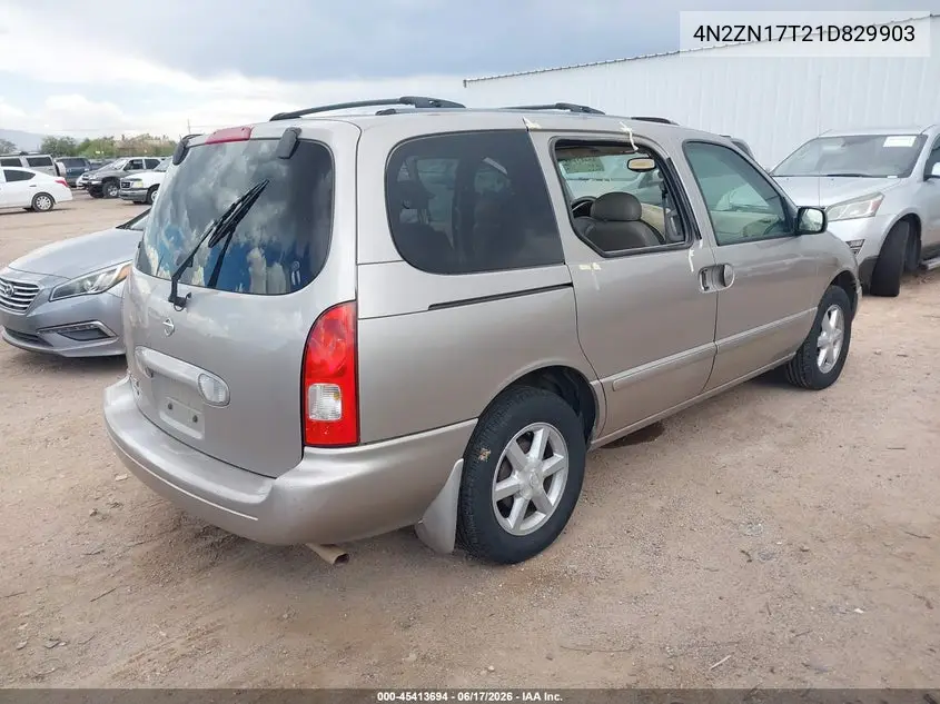 2001 Nissan Quest Gle VIN: 4N2ZN17T21D829903 Lot: 45413694