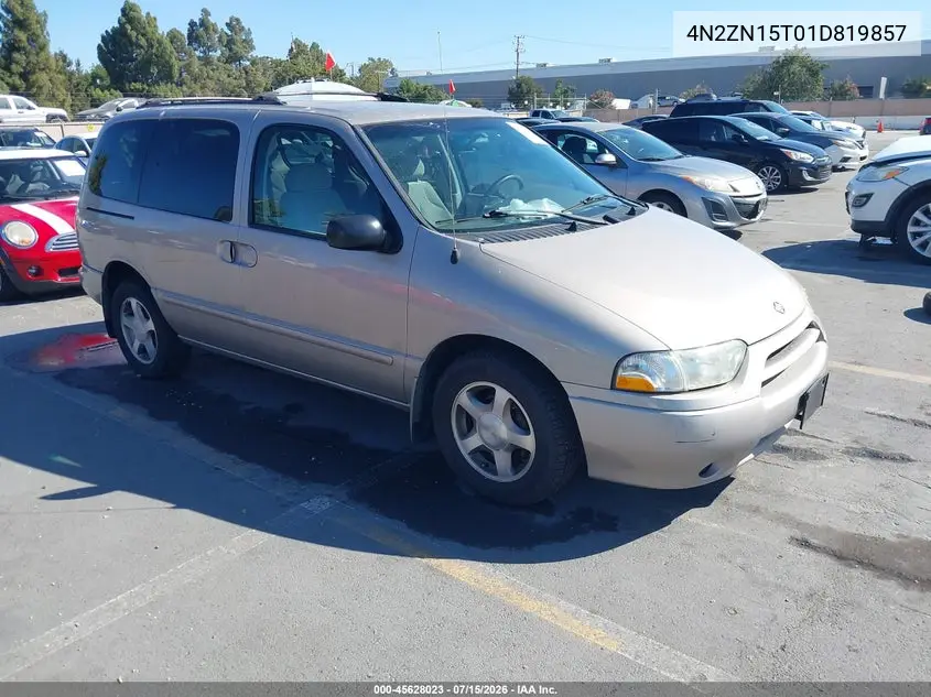 2001 Nissan Quest Gxe VIN: 4N2ZN15T01D819857 Lot: 45628023