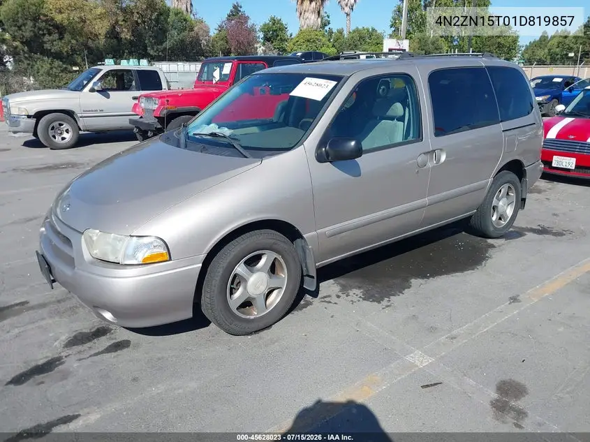 2001 Nissan Quest Gxe VIN: 4N2ZN15T01D819857 Lot: 45628023