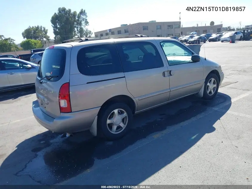 2001 Nissan Quest Gxe VIN: 4N2ZN15T01D819857 Lot: 45628023