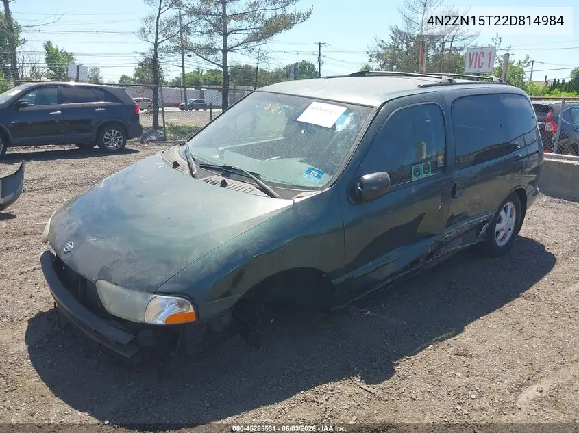 2002 Nissan Quest Gxe VIN: 4N2ZN15T22D814984 Lot: 45265531