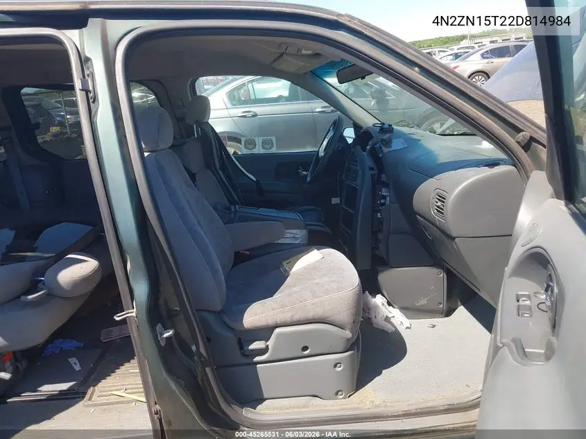 2002 Nissan Quest Gxe VIN: 4N2ZN15T22D814984 Lot: 45265531