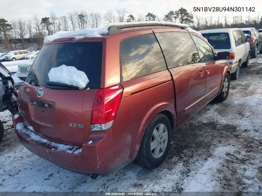 5N1BV28U94N301142 2004 Nissan Quest 3.5 Sl