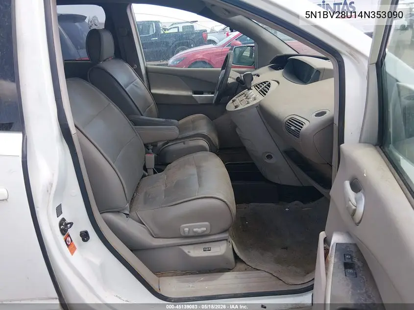2004 Nissan Quest 3.5 Se VIN: 5N1BV28U14N353090 Lot: 45139083