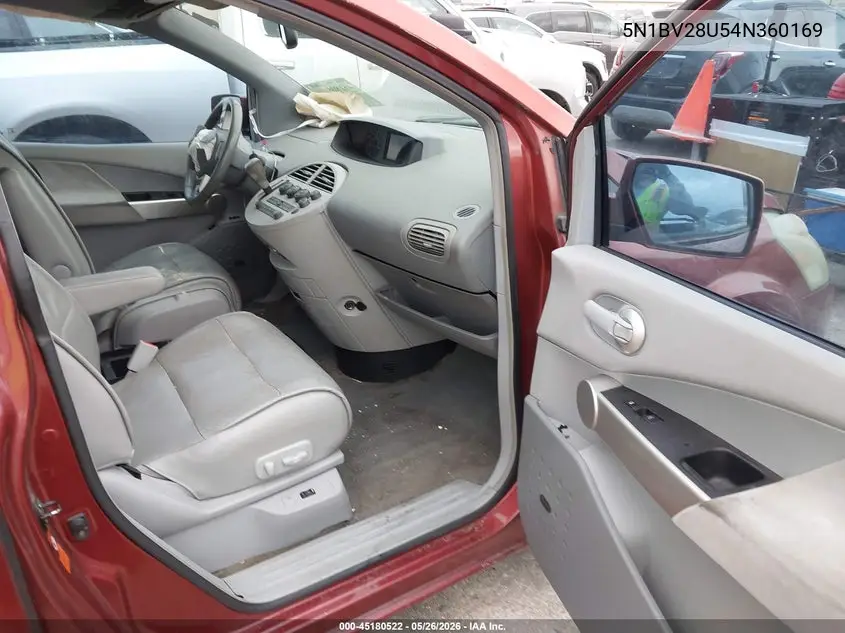 2004 Nissan Quest 3.5 Se VIN: 5N1BV28U54N360169 Lot: 45180522