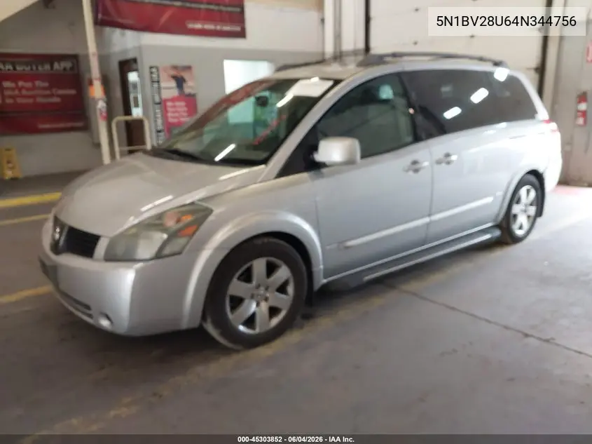2004 Nissan Quest 3.5 Se VIN: 5N1BV28U64N344756 Lot: 45303852