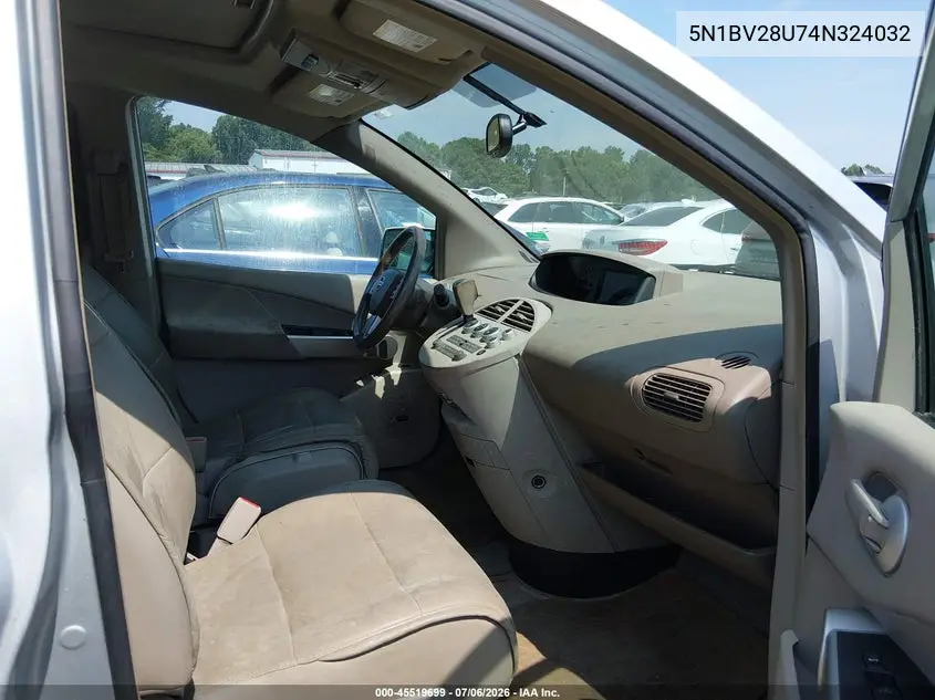2004 Nissan Quest 3.5 Se VIN: 5N1BV28U74N324032 Lot: 45519699
