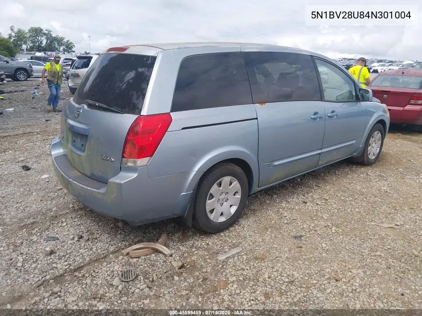 2004 Nissan Quest 3.5 S VIN: 5N1BV28U84N301004 Lot: 45599459