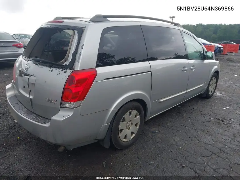2004 Nissan Quest 3.5 S VIN: 5N1BV28U64N369866 Lot: 45612576