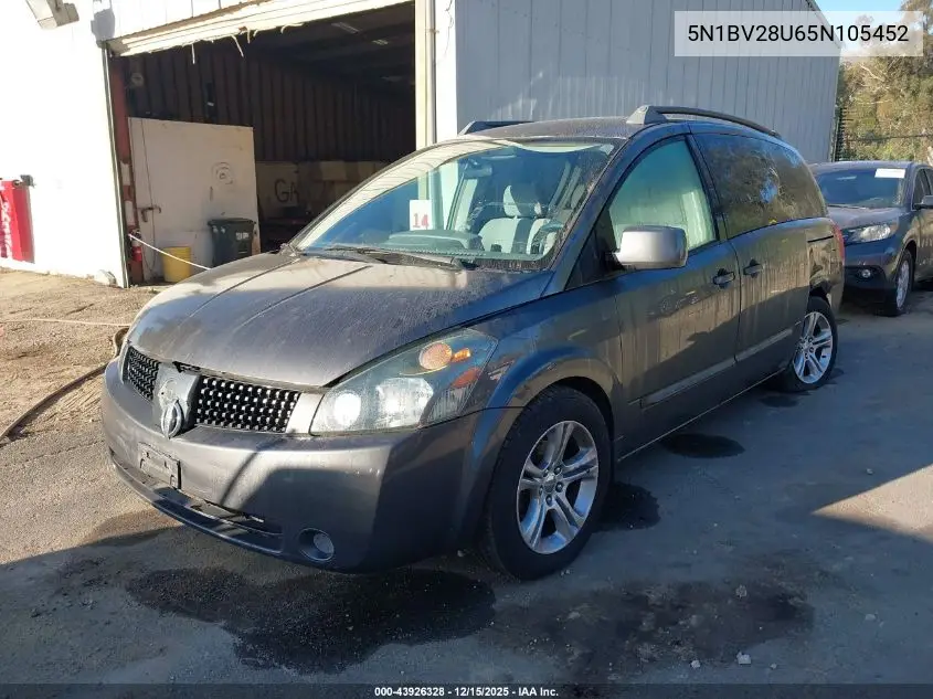 5N1BV28U65N105452 2005 Nissan Quest 3.5