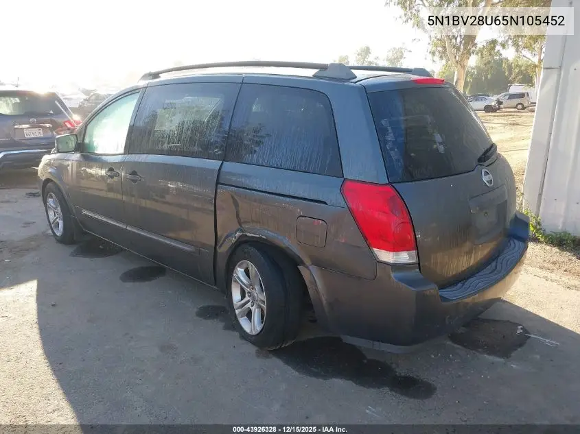 5N1BV28U65N105452 2005 Nissan Quest 3.5