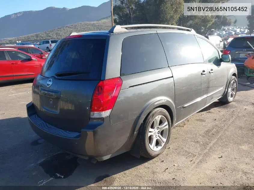 5N1BV28U65N105452 2005 Nissan Quest 3.5