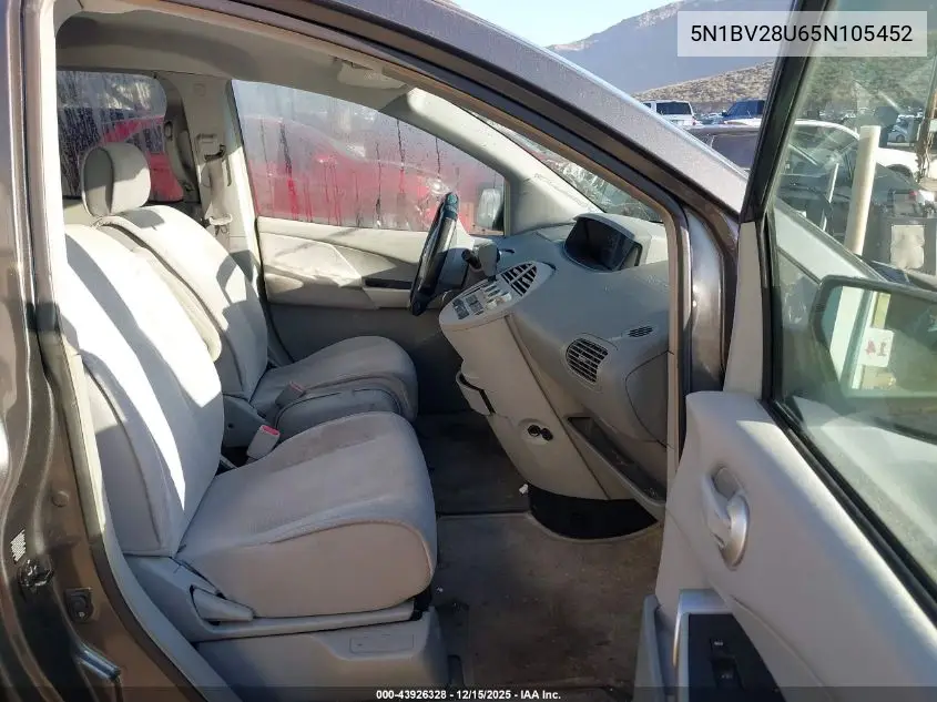 5N1BV28U65N105452 2005 Nissan Quest 3.5