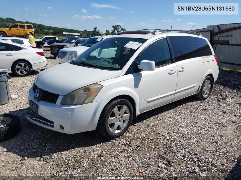 2005 Nissan Quest 3.5 Se VIN: 5N1BV28U65N131680 Lot: 45262346