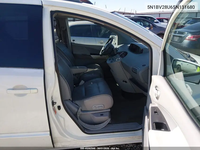2005 Nissan Quest 3.5 Se VIN: 5N1BV28U65N131680 Lot: 45262346