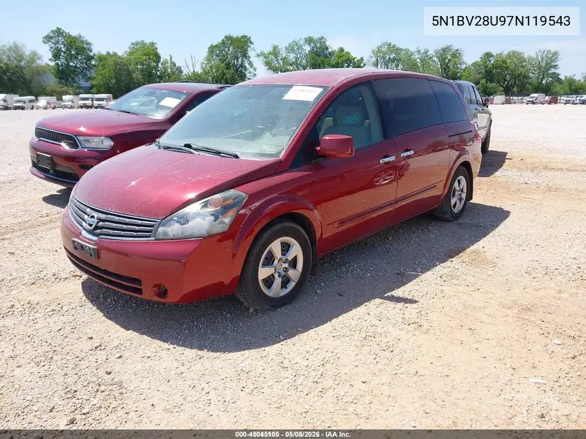 5N1BV28U97N119543 2007 Nissan Quest 3.5