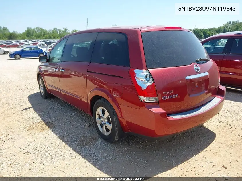 5N1BV28U97N119543 2007 Nissan Quest 3.5