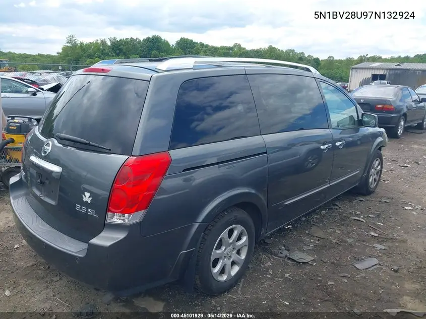 2007 Nissan Quest S/Se/Sl VIN: 5N1BV28U97N132924 Lot: 45101929