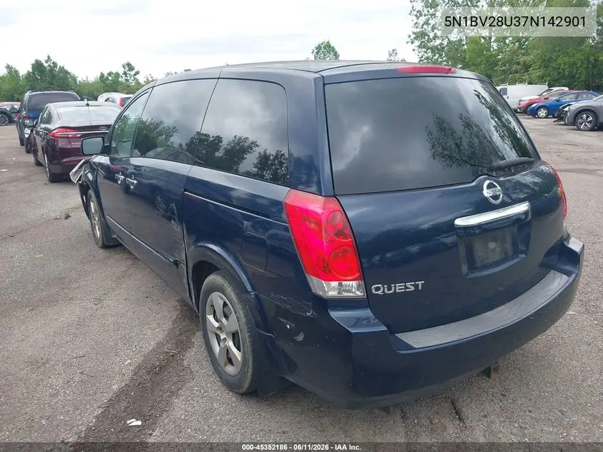 2007 Nissan Quest 3.5 VIN: 5N1BV28U37N142901 Lot: 45352186