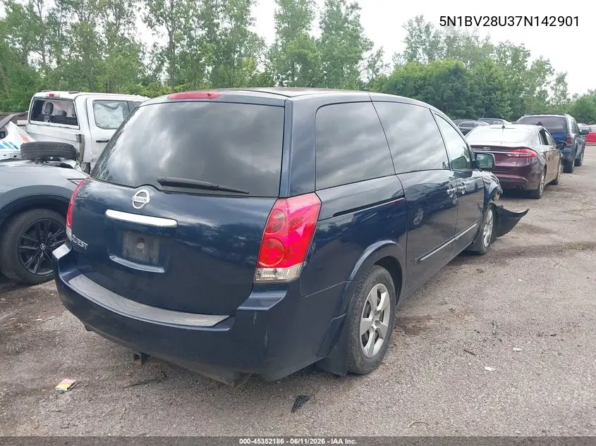 2007 Nissan Quest 3.5 VIN: 5N1BV28U37N142901 Lot: 45352186