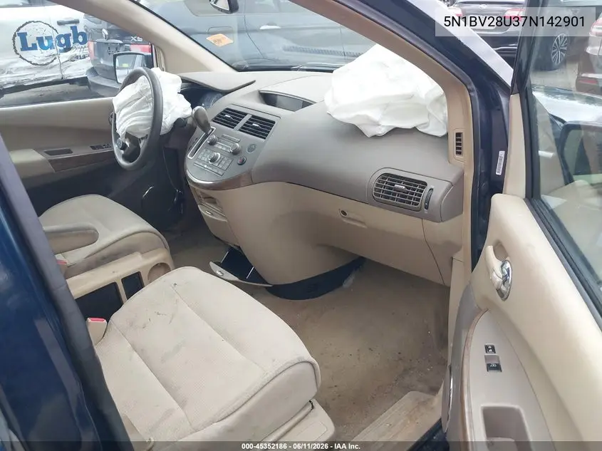 2007 Nissan Quest 3.5 VIN: 5N1BV28U37N142901 Lot: 45352186
