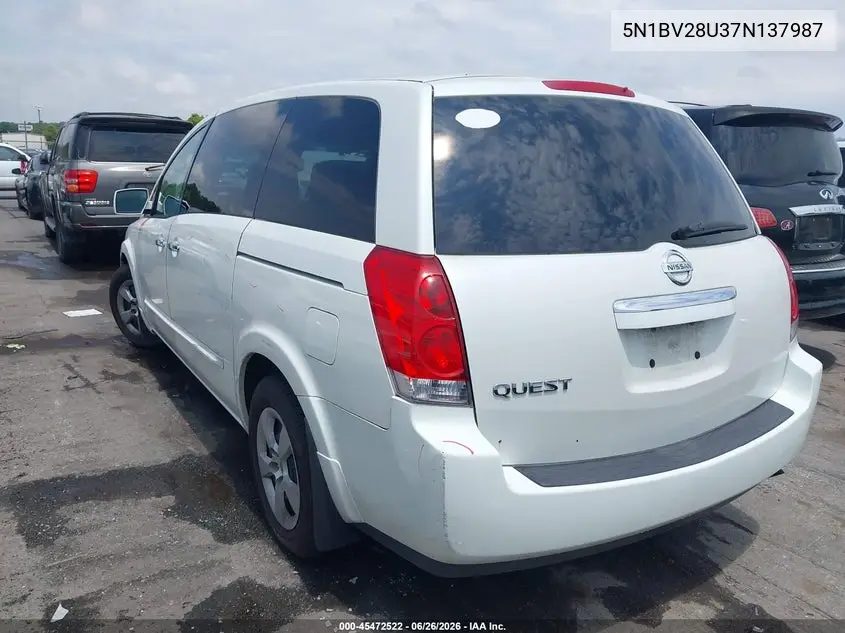 2007 Nissan Quest 3.5 VIN: 5N1BV28U37N137987 Lot: 45472522