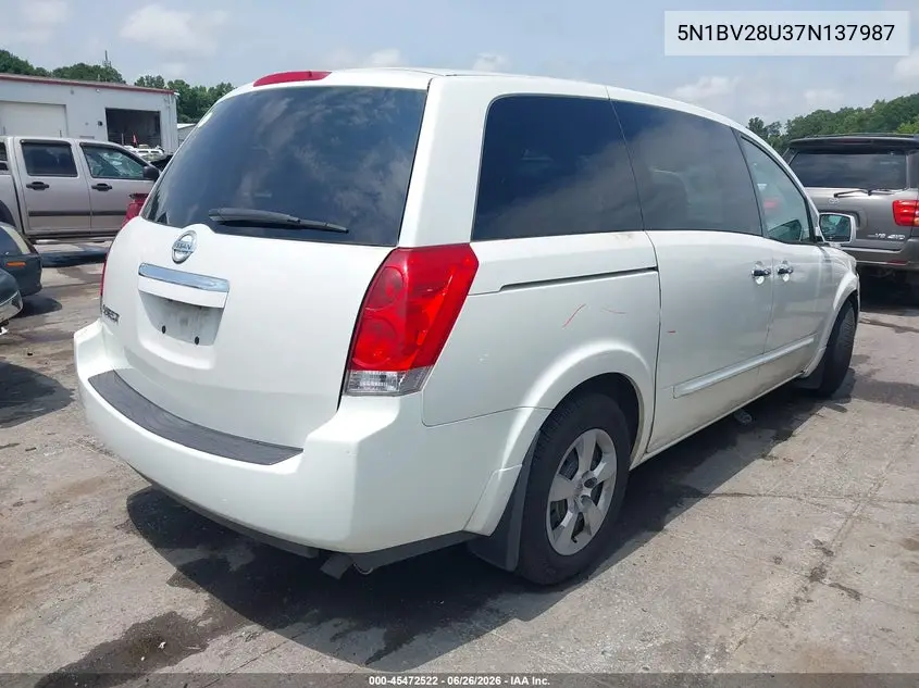 2007 Nissan Quest 3.5 VIN: 5N1BV28U37N137987 Lot: 45472522