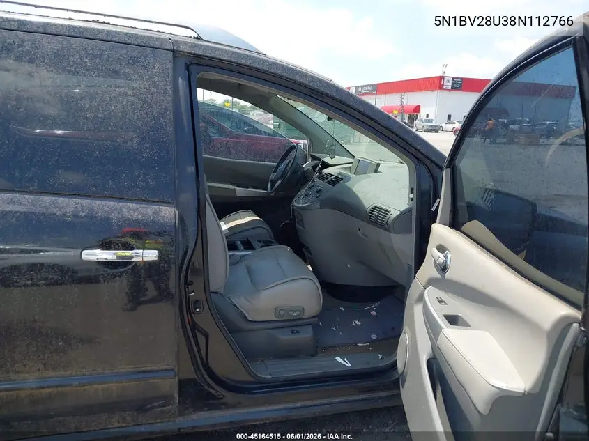 2008 Nissan Quest 3.5 Se VIN: 5N1BV28U38N112766 Lot: 45164515