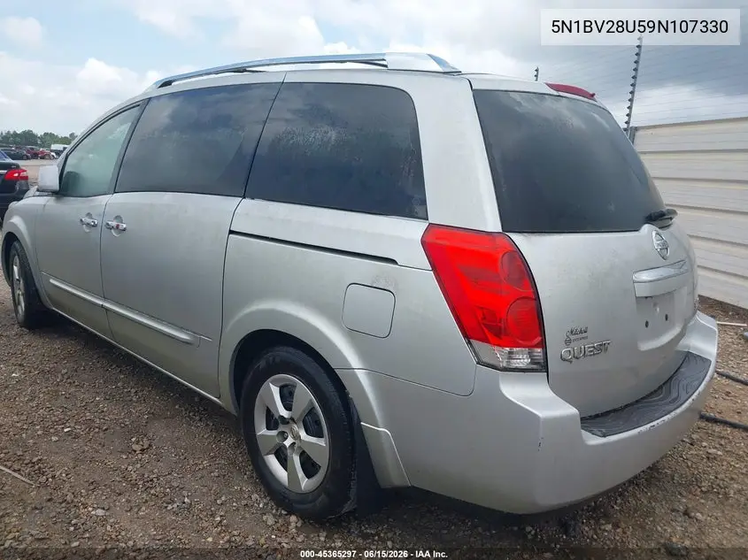 2009 Nissan Quest 3.5 S VIN: 5N1BV28U59N107330 Lot: 45365297
