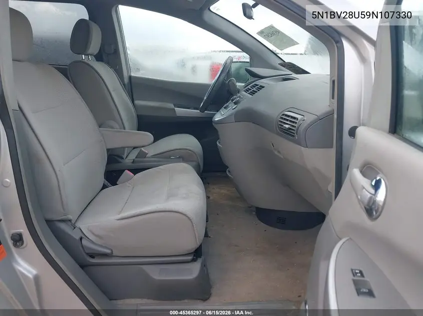 2009 Nissan Quest 3.5 S VIN: 5N1BV28U59N107330 Lot: 45365297