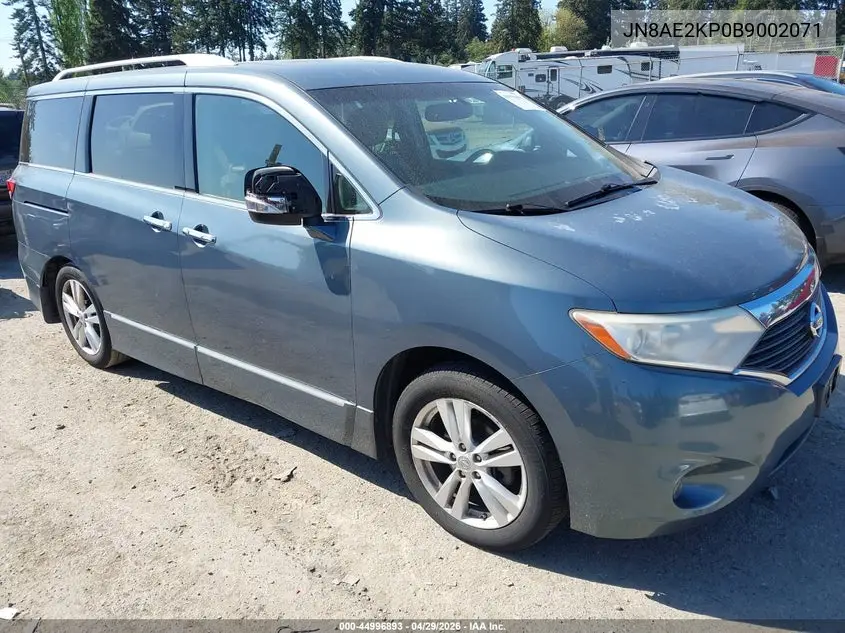 2011 Nissan Quest Sl VIN: JN8AE2KP0B9002071 Lot: 44996893