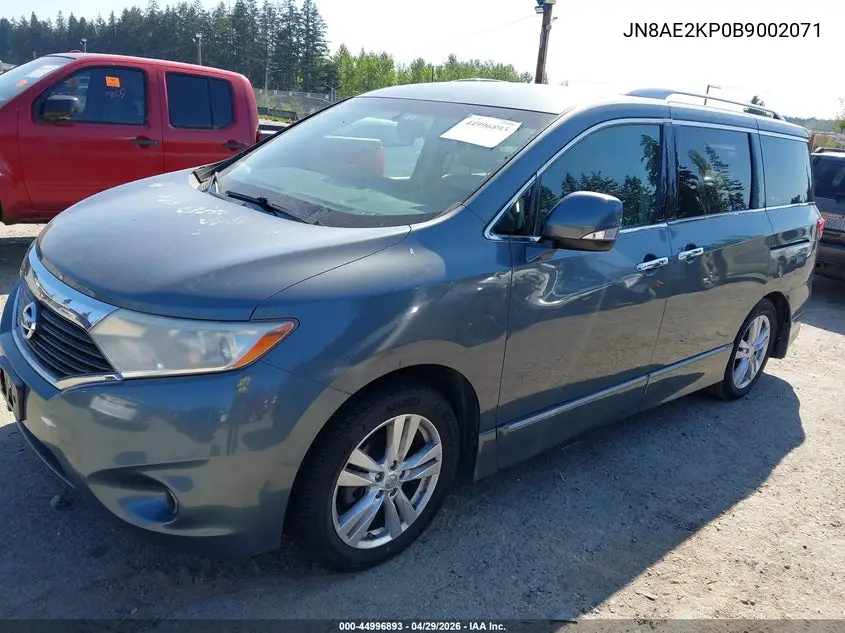 2011 Nissan Quest Sl VIN: JN8AE2KP0B9002071 Lot: 44996893