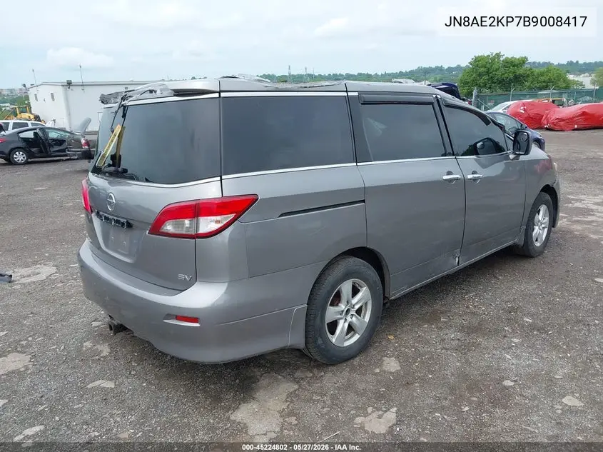 2011 Nissan Quest Sv VIN: JN8AE2KP7B9008417 Lot: 45224802